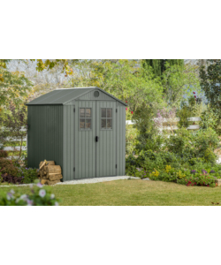 CASETTA DA GIARDINO KETER "DARWIN 6X6" IN EVOTECH+ EFFETTO LEGNO COLORE VERDE, 190X183X221 CM